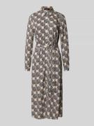 More & More Midikleid mit Hemdblusenkragen in Beige, Größe 40