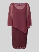 Vera Mont Cocktailkleid mit semitransparentem Besatz in Dunkelrot, Grö...