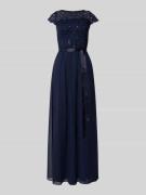 Swing Abendkleid mit Paillettenbesatz in Marine, Größe 34