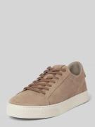 Marc O'Polo Low Top Sneaker aus weichem Veloursleder in Taupe, Größe 4...