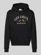 Les Deux Hoodie mit Logo-Stitching Modell 'Ivy' in Black, Größe L