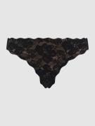 LASCANA String mit floraler Spitze in Black, Größe L