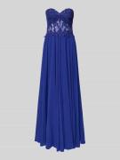 Mascara Abendkleid mit Spitzenbesatz in Royal, Größe 34