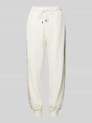 LIU JO SPORT Sweatpants mit Paillettenbesatz in Ecru, Größe M