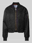 Original Bombers Bomberjacke mit Label-Stitching in Black, Größe XXL