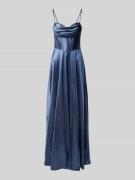 Mascara Abendkleid mit Herz-Ausschnitt in Blau, Größe 32