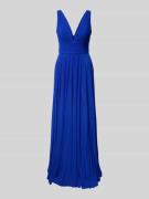 Mascara Abendkleid mit V-Ausschnitt in Royal, Größe 32