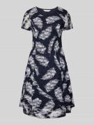 Apricot Knielanges Kleid mit Rundhalsausschnitt in Marine, Größe XS