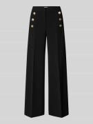 SEDUCTIVE Wide Leg Stoffhose mit Knopfleisten Modell 'BRIDGET' in Blac...