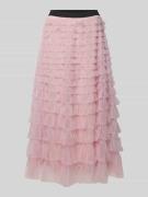 Vero Moda Maxi-Rock mit geschichteten Volants Modell 'NAJA' in Rosa, G...