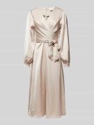 Neo Noir Midikleid in Wickel-Optik Modell 'RIMINI' in Ecru, Größe 40