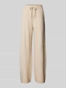 TOMMY HILFIGER Straight Leg Hose mit Logo-Stitching in Beige, Größe L