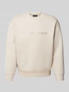 Emporio Armani Sweatshirt mit Label-Stitching in Offwhite, Größe L