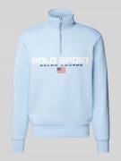 Polo Sport Sweatshirt mit Label-Print in Hellblau, Größe S