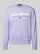 Polo Sport Sweatshirt mit Label-Print in Lavender, Größe L