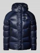 Blauer Usa Steppjacke mit Kapuze Modell 'CROWN' in Marine, Größe XL