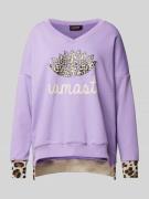 miss goodlife Oversized Sweatshirt mit gerippten Abschlüssen in Violet...