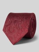 OLYMP Seidenkrawatte mit Motiv-Stitching in Bordeaux, Größe 1