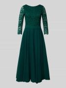 Swing Cocktailkleid aus Häkelspitze in Dunkelgruen, Größe 32