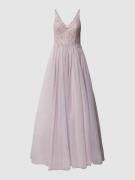 Mascara Abendkleid mit Pailletten und Zierperlen in Mauve, Größe 32