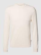 BOSS Strickpullover mit Rundhalsausschnitt Modell 'Bjarno' in Offwhite...