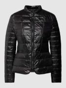 Blauer Usa Steppjacke mit Zweiwege-Reißverschluss in Black, Größe XS