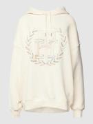 Tommy Hilfiger Oversized Hoodie mit Logo-Stitching in Ecru, Größe M
