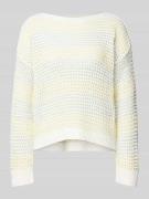 Marc Cain Strickpullover mit Lochmuster in Offwhite, Größe 46