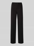 QS Wide Leg Stoffhose mit Bügelfalten in Black, Größe 34/32