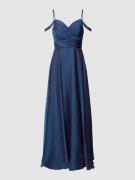 Luxuar Abendkleid in Wickel-Optik in Blau, Größe 36