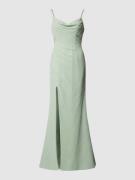 Luxuar Abendkleid mit seitlicher Raffung in Hellgruen, Größe 48