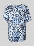 Montego Bluse mit Muster-Mix in Blau, Größe 36