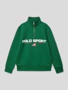 Polo Sport Sweatshirt mit Label-Print in Gruen, Größe M