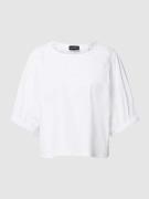 Emporio Armani Cropped Blusenshirt mit 3/4-Arm in Weiss, Größe 38