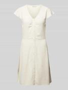 Tom Tailor Denim Knielanges Kleid aus Viskose-Leinen-Mix in Beige, Grö...