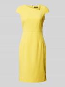 comma Knielanges Kleid mit Teilungsnähten in GELB, Größe 46
