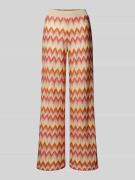 Smith and Soul Wide Leg Stoffhose mit Zickzack-Muster in Beige, Größe ...