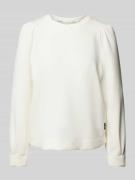 Marc Cain Sweatshirt mit Rundhalsausschnitt in Offwhite, Größe 42
