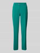 More & More Slim Fit Stoffhose mit Bügelfalten in Bottle, Größe 42