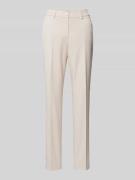More & More Slim Fit Stoffhose mit Bügelfalten in Sand, Größe 36