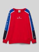 CHAMPION Sweatshirt mit Label-Print in Rot, Größe 152