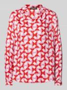 More & More Regular Fit Bluse mit V-Ausschnitt in Rot, Größe 34