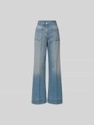 Victoria Beckham Jeans mit Label-Stitching in Hellblau, Größe 24