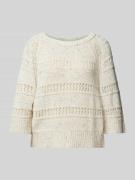 Tom Tailor Regular Fit Strickpullover aus reiner Baumwolle mit 3/4-Arm...