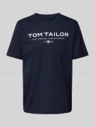 Tom Tailor Regular Fit T-Shirt aus reiner Baumwolle mit Label Print in...