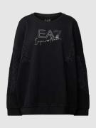 EA7 Emporio Armani Sweatshirt mit Label-Print in Black, Größe XS