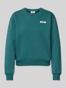 Colourful Rebel Sweatshirt mit Label-Patch in Petrol, Größe XL