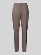 comma Slim Fit Stoffhose mit Bügelfalten in Taupe, Größe 34