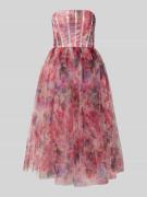 LACE & BEADS Cocktailkleid im Stufen-Look in Rosa, Größe M