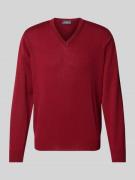 MAERZ Muenchen Strickpullover aus Schurwolle in Bordeaux, Größe 54